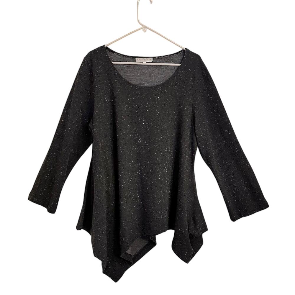 Bryn Walker Asymmetrical Textured Flecked Tunic Top Sz Large Avant-Garde Lagan